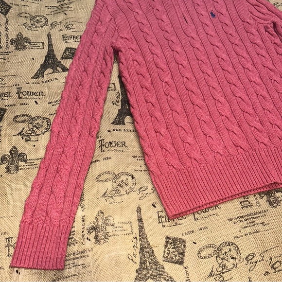 Polo Ralph Lauren NWT! Men'S Old Pink Cable-Knit Cotton Quarter-Zip Sweater - Picture 4 of 15